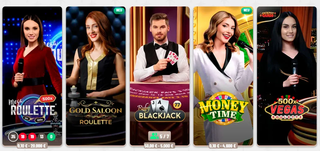Live-Casino-Spiele Wyns Casino